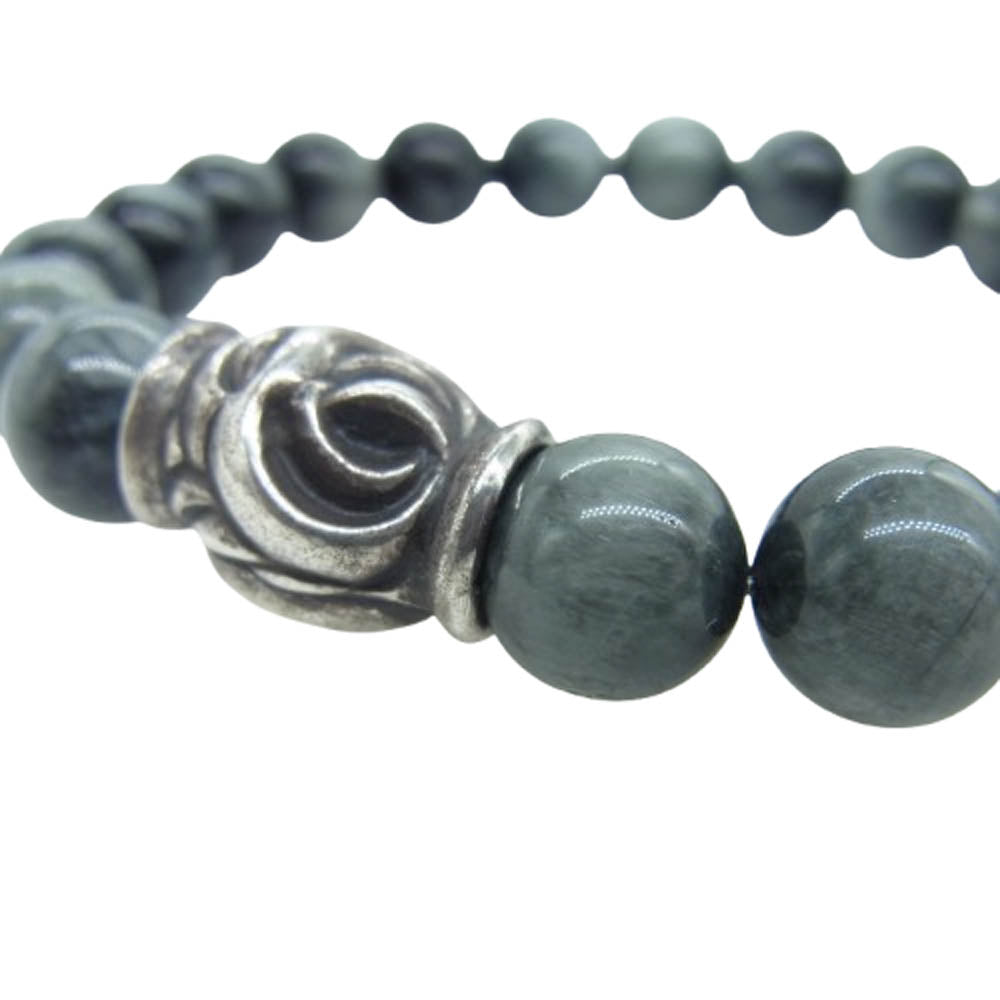 LONE ONES ロンワンズ MFSB-0001-EE 販売証明書カード付 イーグルビード イーグルアイ 10mm ストーン ビーズ ブレスレット ダークグレー系【中古】