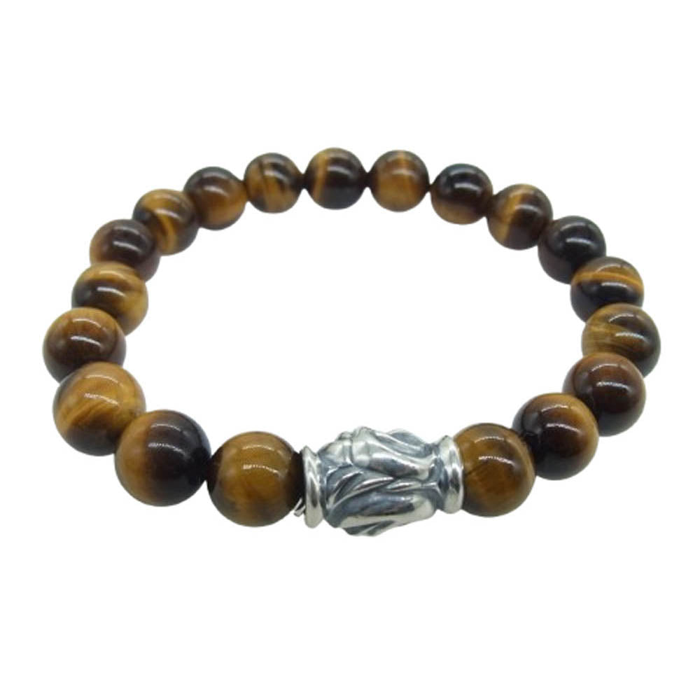 LONE ONES ロンワンズ MFSB-0001-TE 販売証明書カード付 イーグルビード タイガーアイ 10mm ストーン ビーズ ブレスレット ブラウン系【美品】【中古】