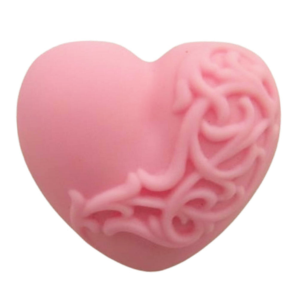 CHROME HEARTS クロムハーツ（原本無） HEART PLSTC RING ラバー ハート リング ピンク系 約15号【中古】