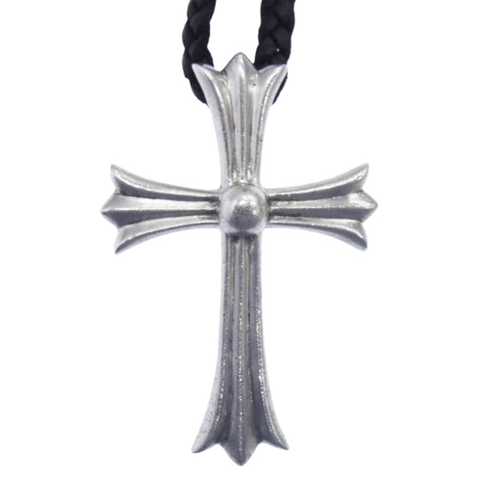 CHROME HEARTS クロムハーツ（原本無） CH CRS LG BC ラージCHクロス ペンダント w/ボロチップ レザーブレード ネックレス シルバー系【中古】