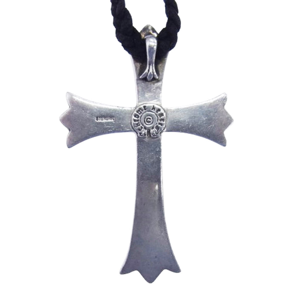 CHROME HEARTS クロムハーツ（原本無） CH CRS LG BC ラージCHクロス ペンダント w/ボロチップ レザーブレード ネックレス シルバー系【中古】