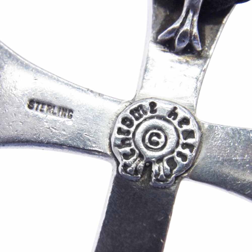 CHROME HEARTS クロムハーツ（原本無） CH CRS LG BC ラージCHクロス ペンダント w/ボロチップ レザーブレード ネックレス シルバー系【中古】