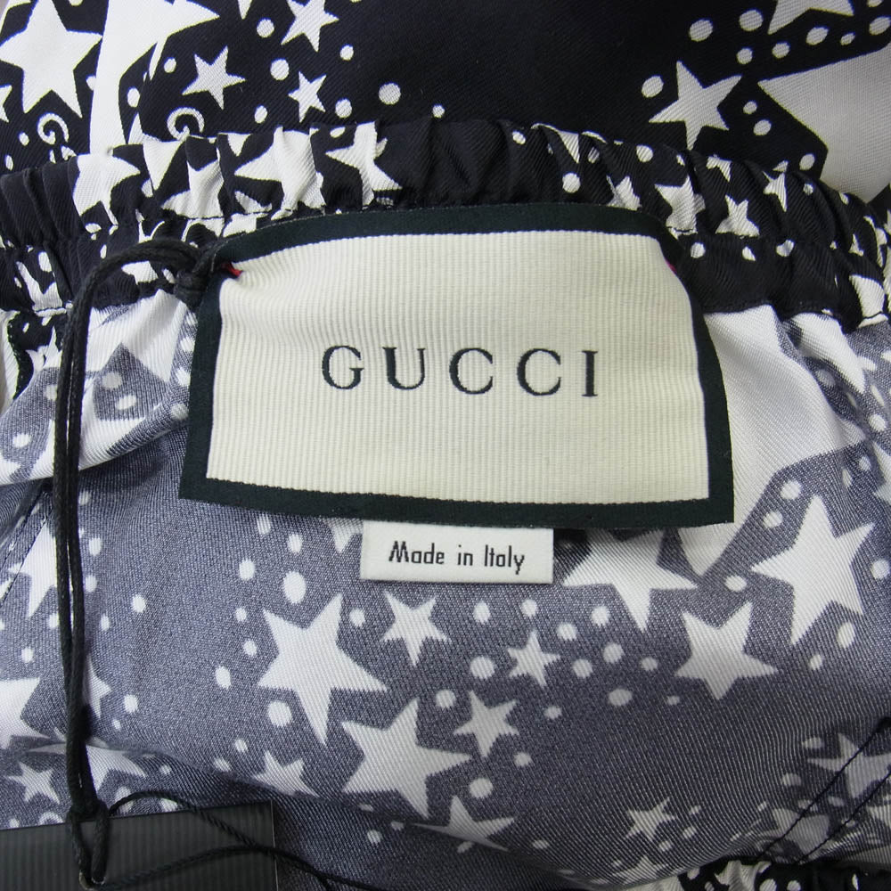 GUCCI グッチ 624399 ZAENN スター総柄 星柄 シルク ショーツ ショート ハーフ パンツ ブラック系 46【美品】【中古】