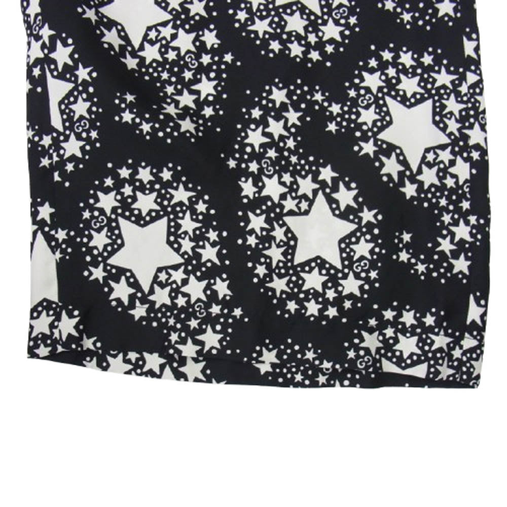 GUCCI グッチ 624399 ZAENN スター総柄 星柄 シルク ショーツ ショート ハーフ パンツ ブラック系 46【美品】【中古】