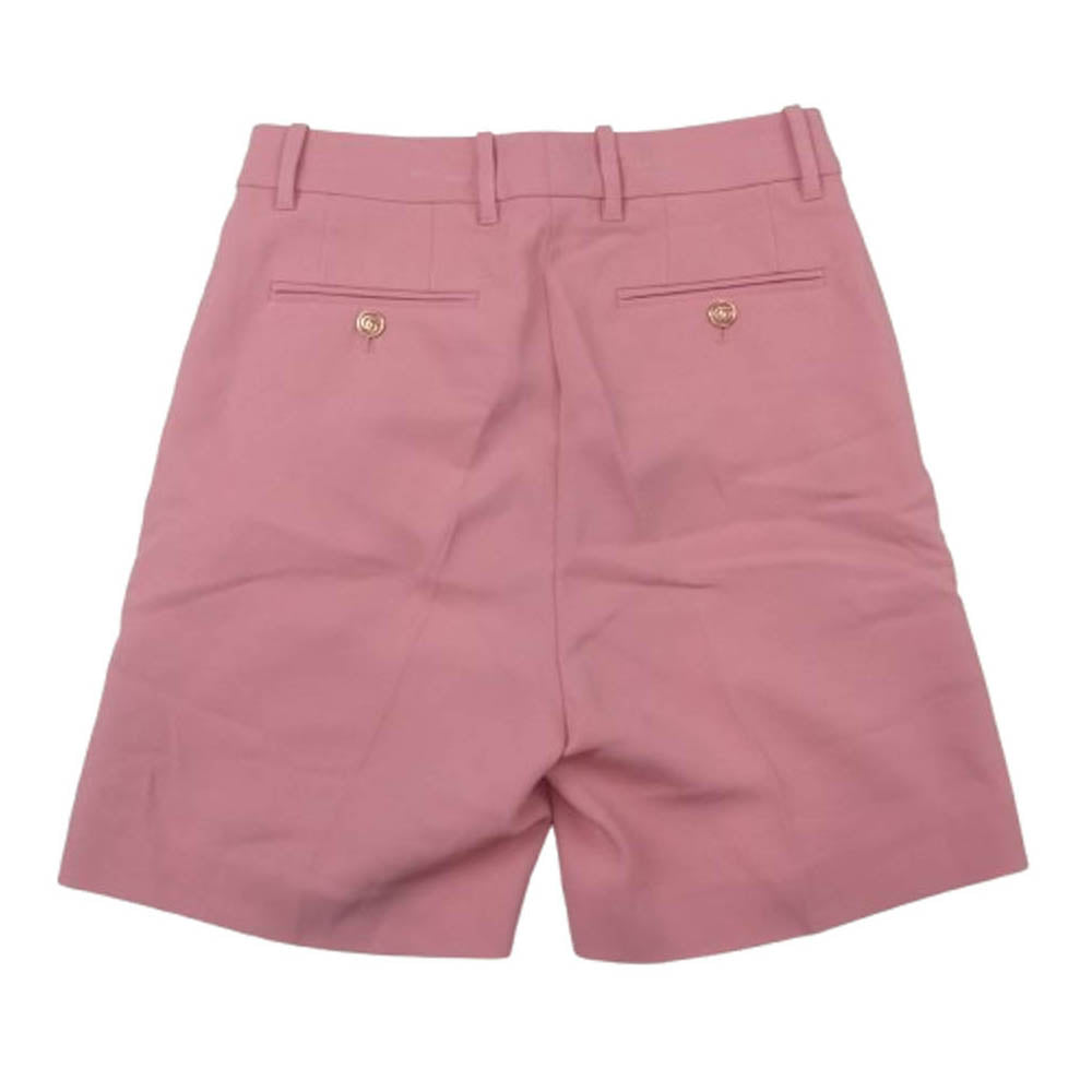 GUCCI グッチ 619500 ZKR01 ヴィスコース テーラード ショーツ ショート ハーフ パンツ ピンク系 36【美品】【中古】