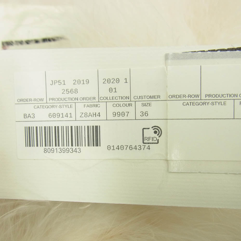 GUCCI グッチ ファー ショール ティペット ホワイト系 36【中古】