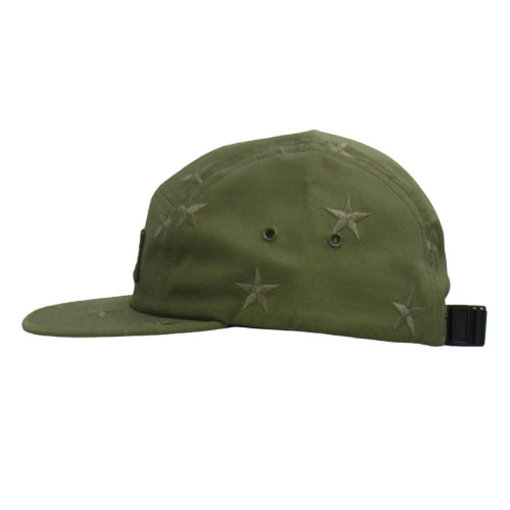 Supreme シュプリーム stars camp cap BOX LOGO ボックスロゴ 星柄 スター 刺繍 ジェットキャップ 帽子 カーキ系【極上美品】【中古】