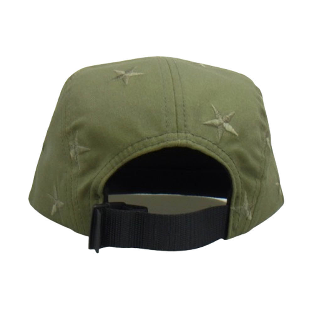 Supreme シュプリーム stars camp cap BOX LOGO ボックスロゴ 星柄 スター 刺繍 ジェットキャップ 帽子 カーキ系【極上美品】【中古】