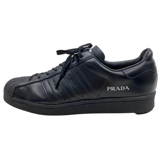 PRADA プラダ FW6679 adidas Originals Superstar 【フェイクバスターズ鑑定済】アディダス オリジナルス Black Core Black-Clack スーパースター ローカットスニーカー ブラック系 27.5cm【中古】