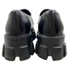 PRADA プラダ Monolith Pointy Brushed Leather Loafers トライアングルプレート ロゴ モノリス ローファー 厚底 ブラック系 6【中古】