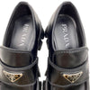 PRADA プラダ Monolith Pointy Brushed Leather Loafers トライアングルプレート ロゴ モノリス ローファー 厚底 ブラック系 6【中古】