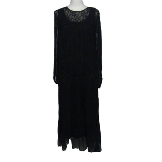 ヌキテパ ロング ワンピース ドレス ブラック系【中古】