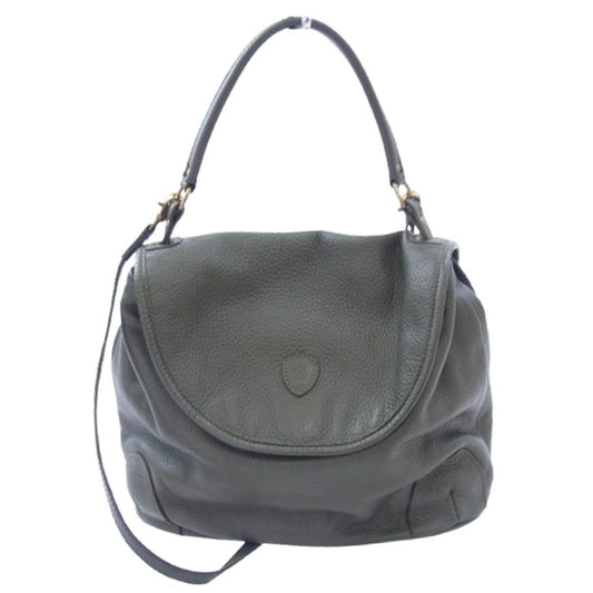 Felisi フェリージ 16-42 2WAY レザー ショルダー バッグ カーキ系【中古】