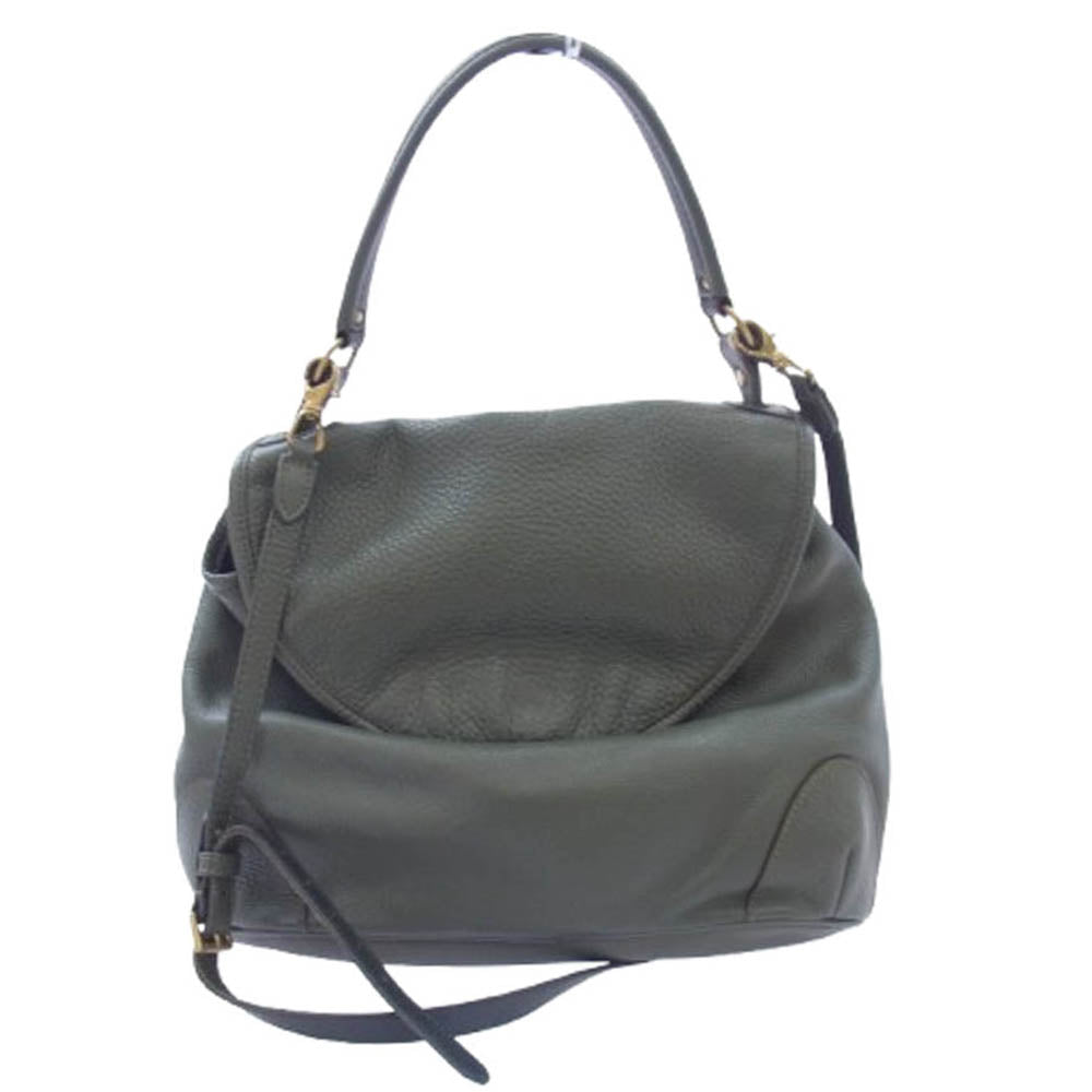 Felisi フェリージ 16-42 2WAY レザー ショルダー バッグ カーキ系【中古】