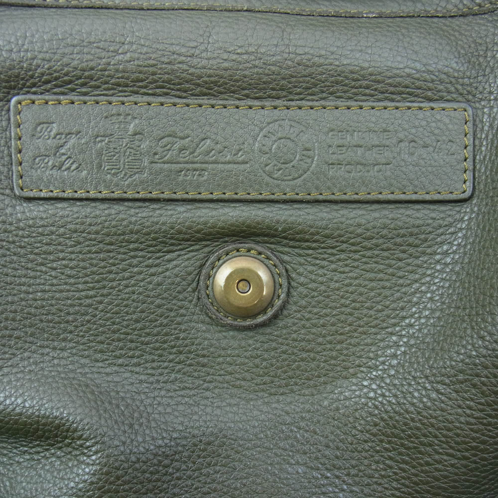 Felisi フェリージ 16-42 2WAY レザー ショルダー バッグ カーキ系【中古】