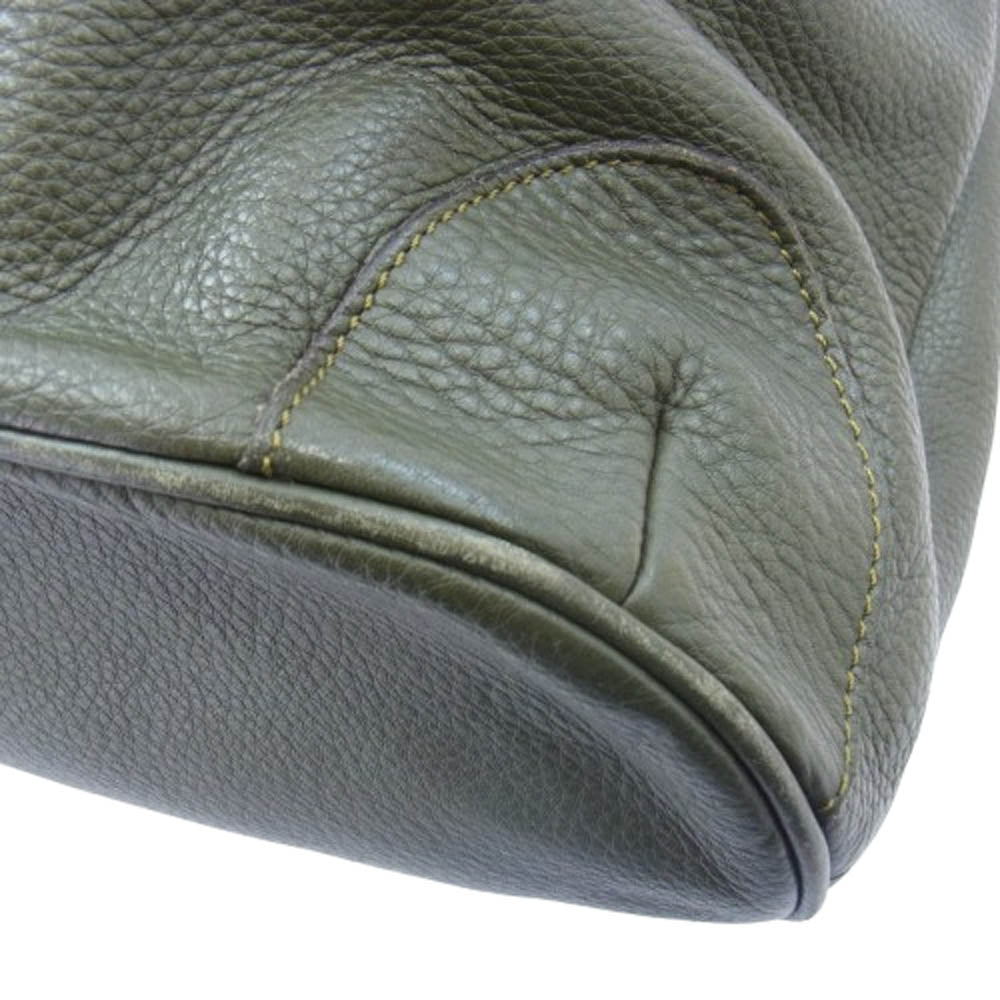 Felisi フェリージ 16-42 2WAY レザー ショルダー バッグ カーキ系【中古】