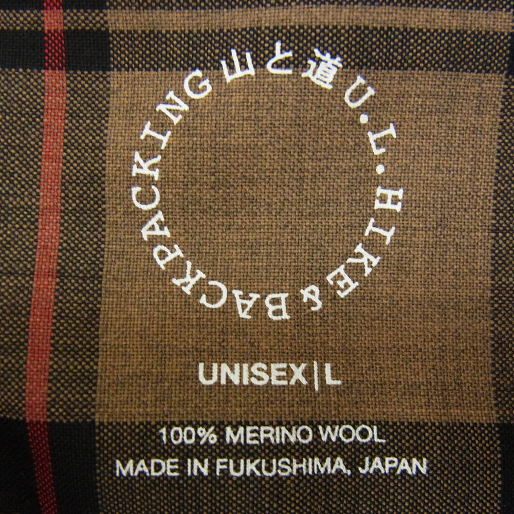 山と道 Merino Shirt Brown Check ブラウン チェック メリノ 長袖 シャツ ブラウン系 L【中古】
