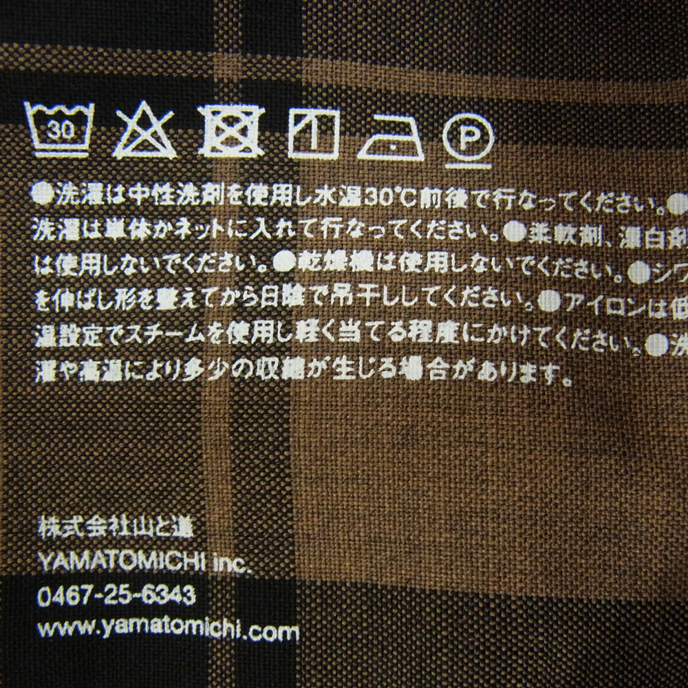 山と道 Merino Shirt Brown Check ブラウン チェック メリノ 長袖 シャツ ブラウン系 L【中古】