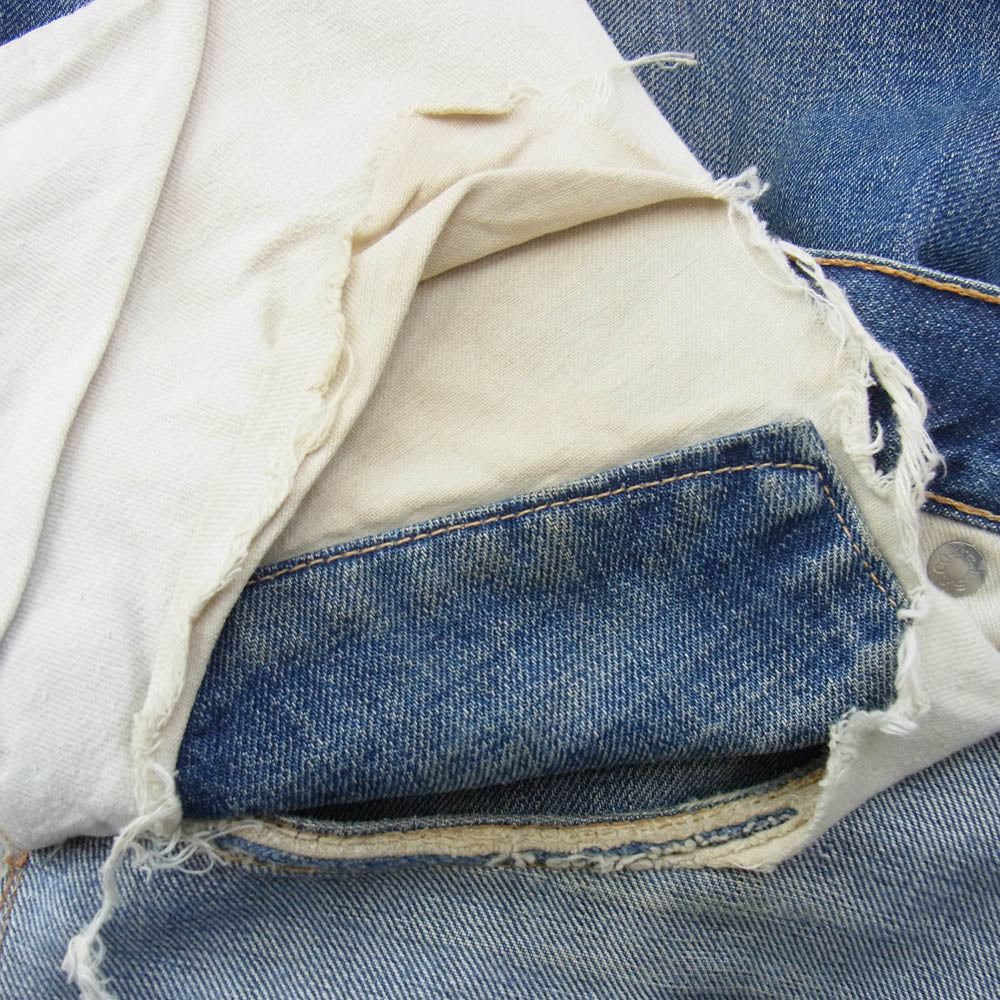 Levi's リーバイス 60s 70s 505 BIGE 並行ステッチ ボタン裏刻印5 42TALON サイド脇割り デニム パンツ インディゴブルー系【中古】