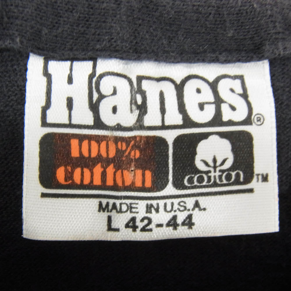ヴィンテージ 80s USA製 THE STONES NORTH AMERICAN TOUR 1981 ローリングストーンズ ツアー バンド 半袖 Tシャツ Hanes ブラック系 L【中古】