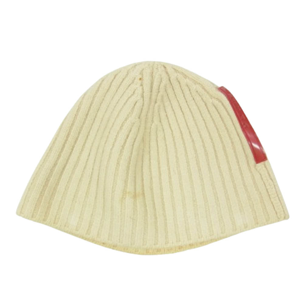 PRADA SPORTS プラダスポーツ ロゴデザイン ビーニーキャップ ニット帽 オフホワイト系【中古】