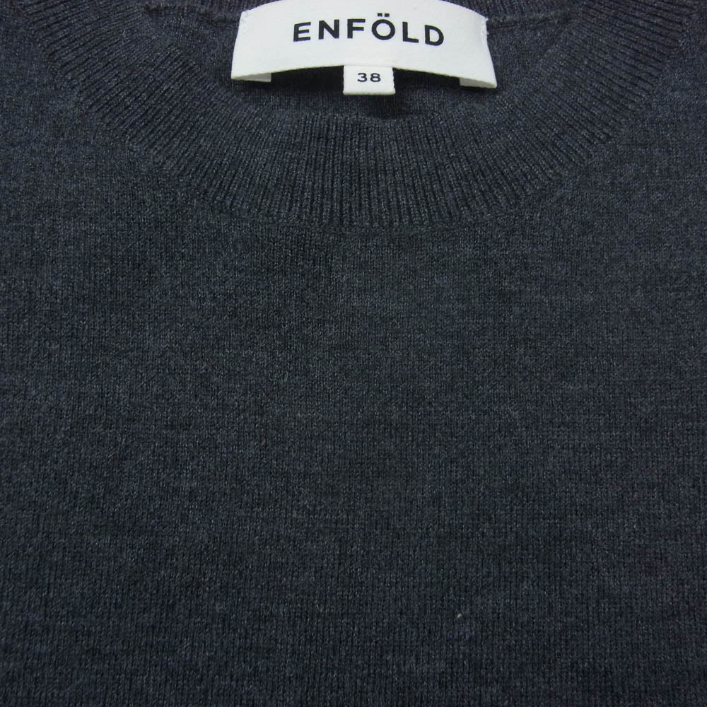 ENFOLD エンフォルド 300CA370-2240 タッチバック フレア プルオーバー ニット グレー系 38【中古】