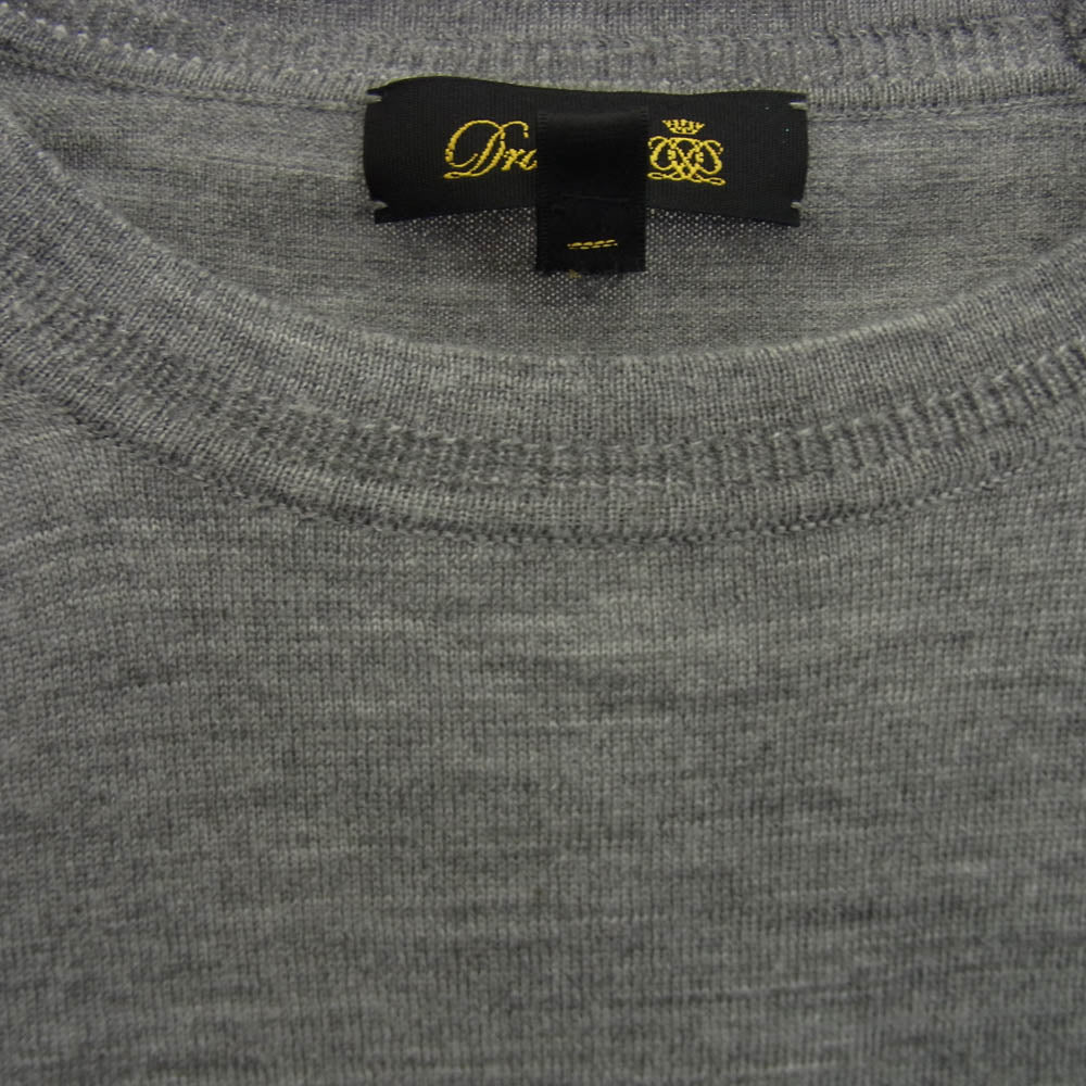 Drawer ドゥロワー 6513-299-0596 ウール ワンポイントロゴ スリット ニット セーターグレー グレー系 1【中古】