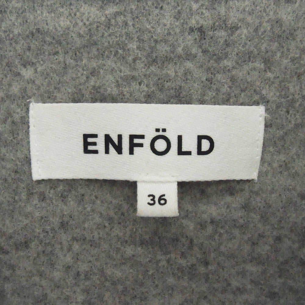 ENFOLD エンフォルド 300AA180-0350 ラムウール ノーカラー コート グレー系 36【中古】