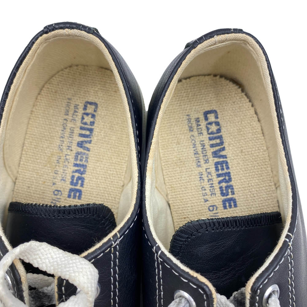 CONVERSE コンバース JACK PURCELL ジャックパーセル レザー ローカット スニーカー 日本製 ブラック系 6 1/2【中古】