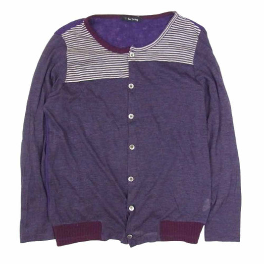 Y's Yohji Yamamoto ワイズ ヨウジヤマモト Y's for living ニットカーディガン ニット ボーダー パープル系 サイズ表記無【中古】