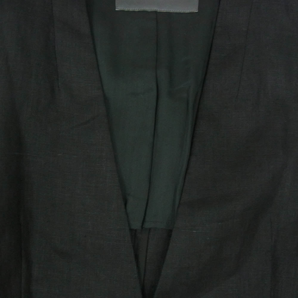 Spick and Span スピックアンドスパン 18-010-200-7030-2-0 リネン ノーカラー ジャケット ブラック系 36【中古】