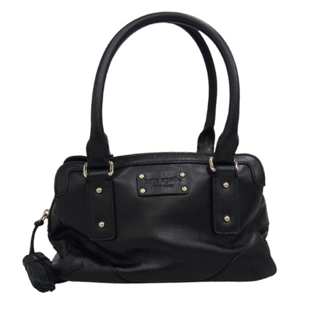 Kate Spade ケイトスペード pxru1354 ハンドバッグ レザー タッセル ブラック系【中古】