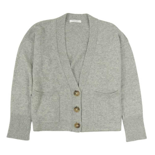 TOMORROWLAND トゥモローランド 950830 MACPHEE ラムカシミヤ Vネックカーディガン グレー系 S【中古】