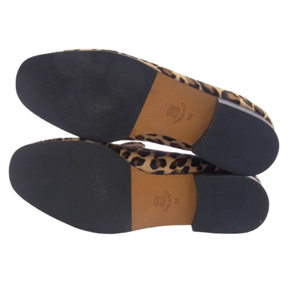 IENA イエナ A.FIRENZE レオパードローファー ヒョウ柄 ブラウン系 ベージュ系 36【極上美品】【中古】