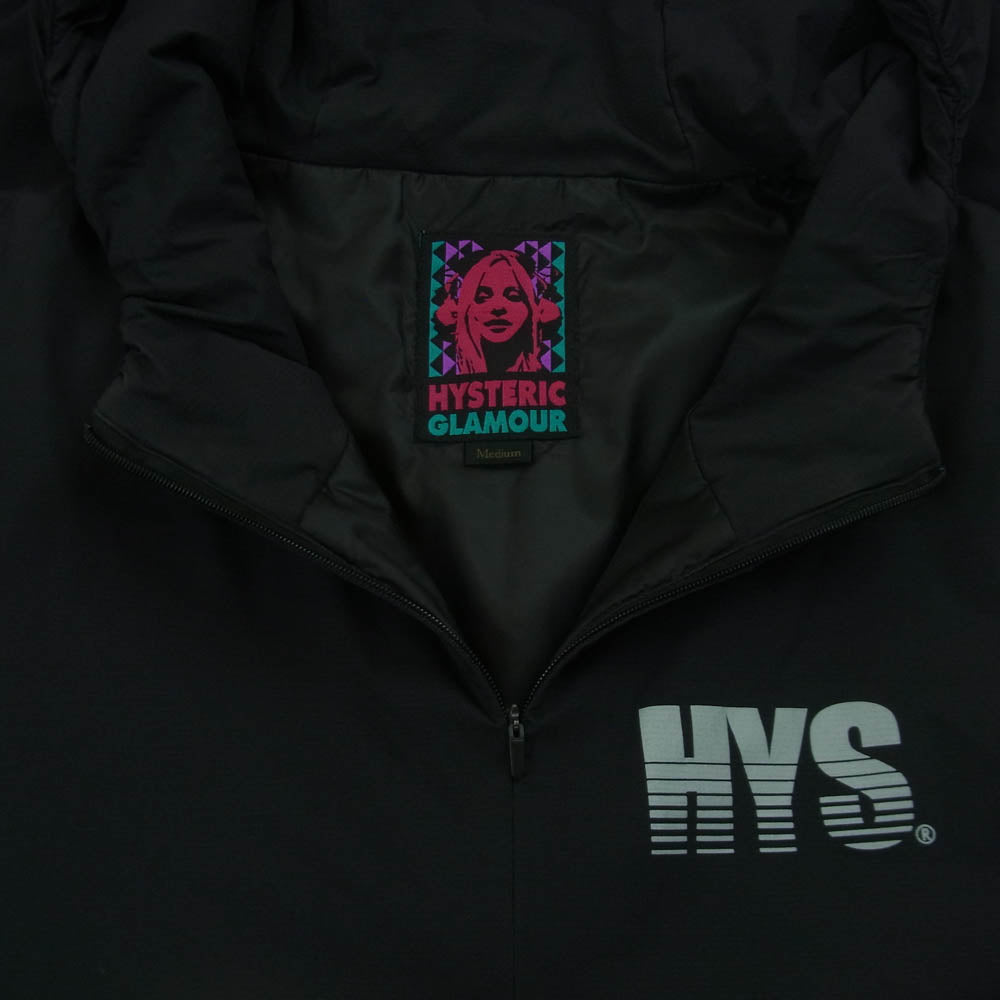 HYSTERIC GLAMOUR ヒステリックグラマー 18AW 02183AB06 プリマロフト ナイロン フーデッド プルオーバー 中綿 ジャケット ブラック系 M【中古】