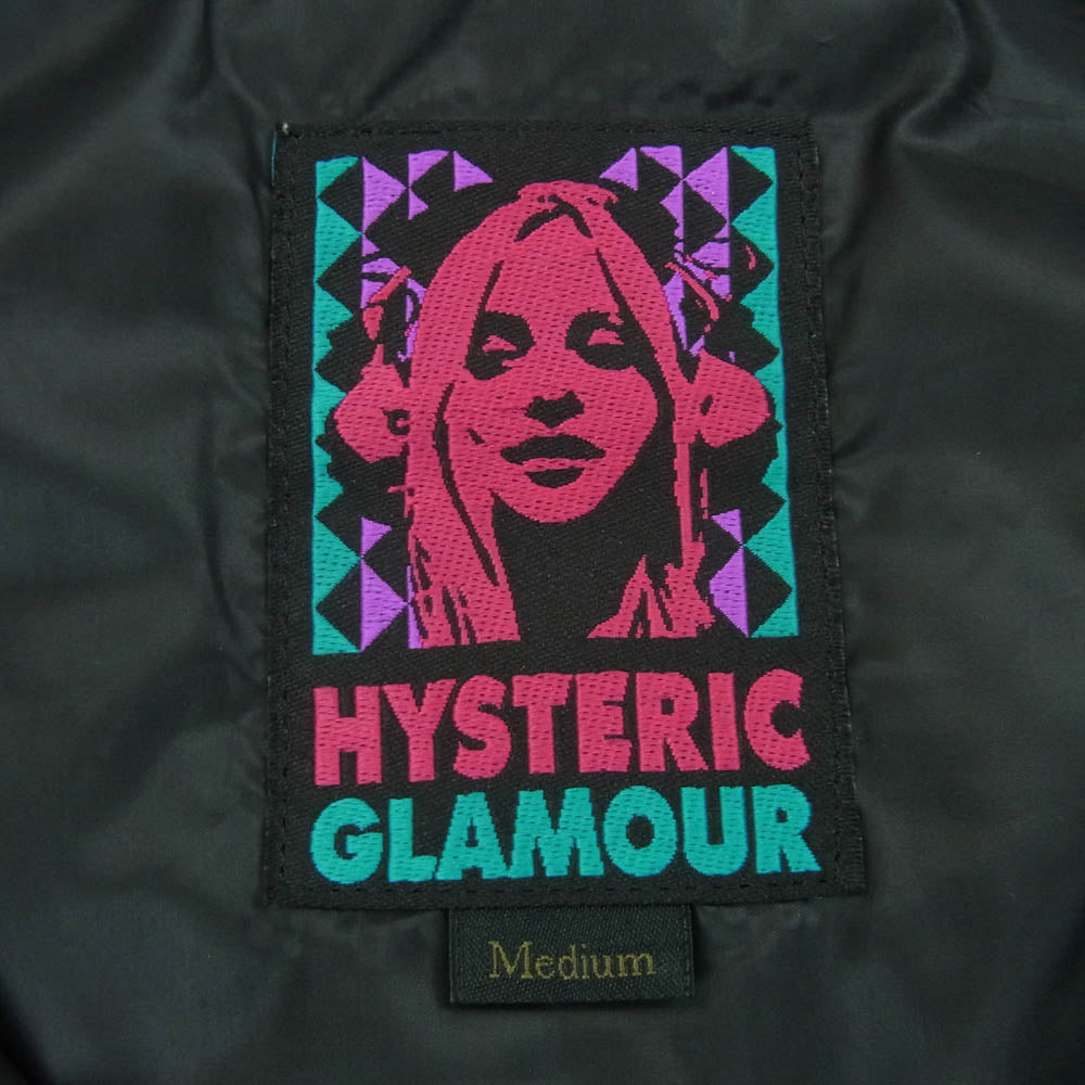 HYSTERIC GLAMOUR ヒステリックグラマー 18AW 02183AB06 プリマロフト ナイロン フーデッド プルオーバー 中綿 ジャケット ブラック系 M【中古】