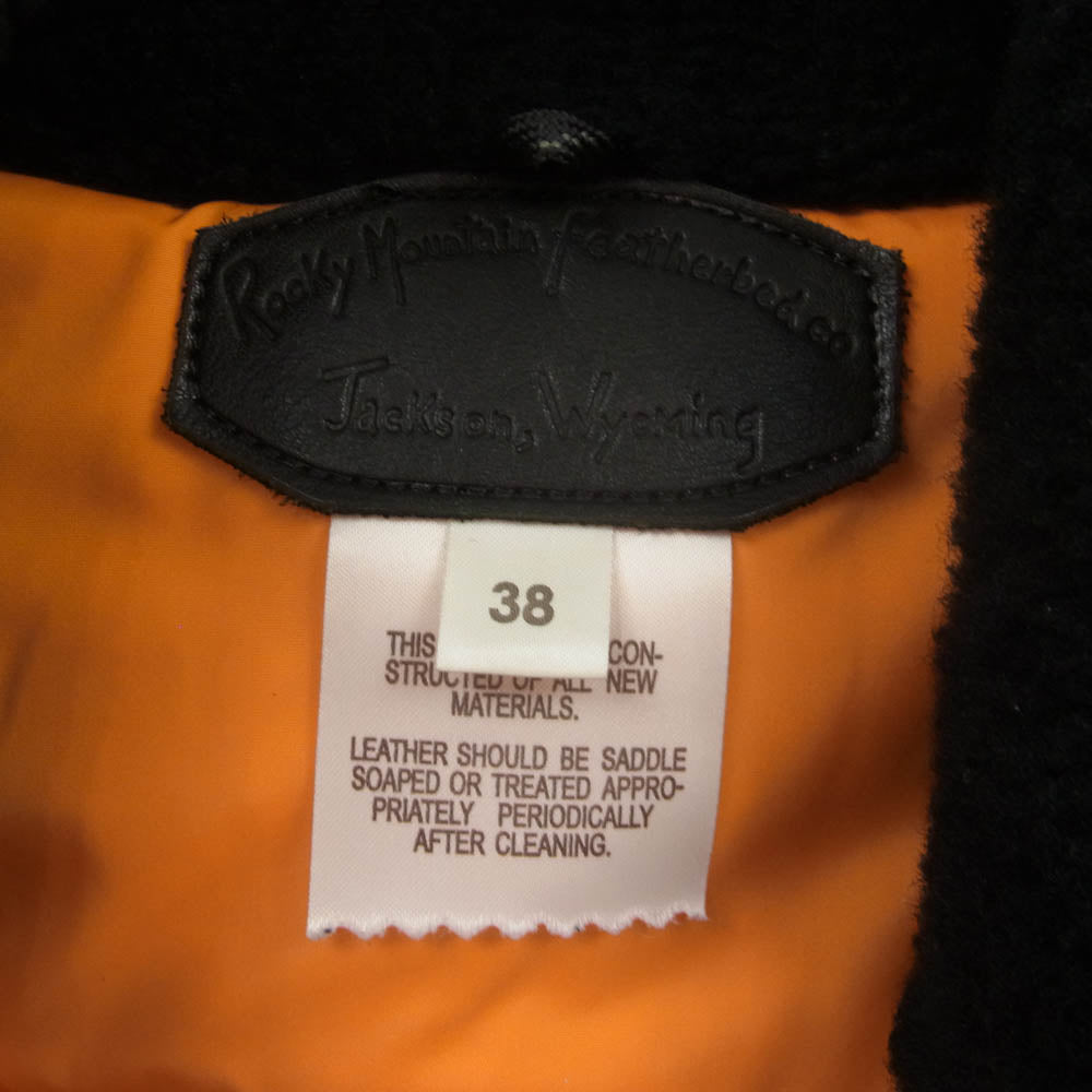 HYSTERIC GLAMOUR ヒステリックグラマー 02173AV01 ×Rocky Mountain Featherbed ロッキー マウンテン フェザーベッド METAL LOGO ロゴ 総柄 CHRISTY ダウン ベスト ブラック系 オレンジ系 M【中古】