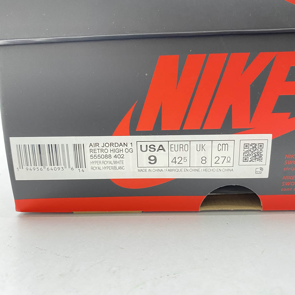 NIKE ナイキ 555088-402 【フェイクバスターズ鑑定済】Air Jordan 1 High OG Hyper Royal エアジョーダン1 ハイ OG ハイパーロイヤル ライトブルー系 27cm【極上美品】【中古】