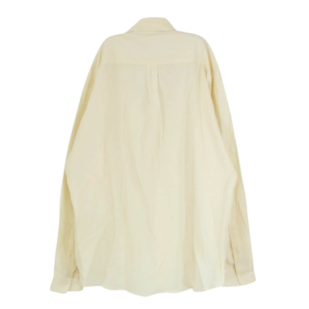 AURALEE オーラリー 24SS A24SS02KV HARD TWIST COTTON SILK VIYELLA SHIRT ハードツイスト コットン シルク 長袖 シャツ クリーム系 3【極上美品】【中古】
