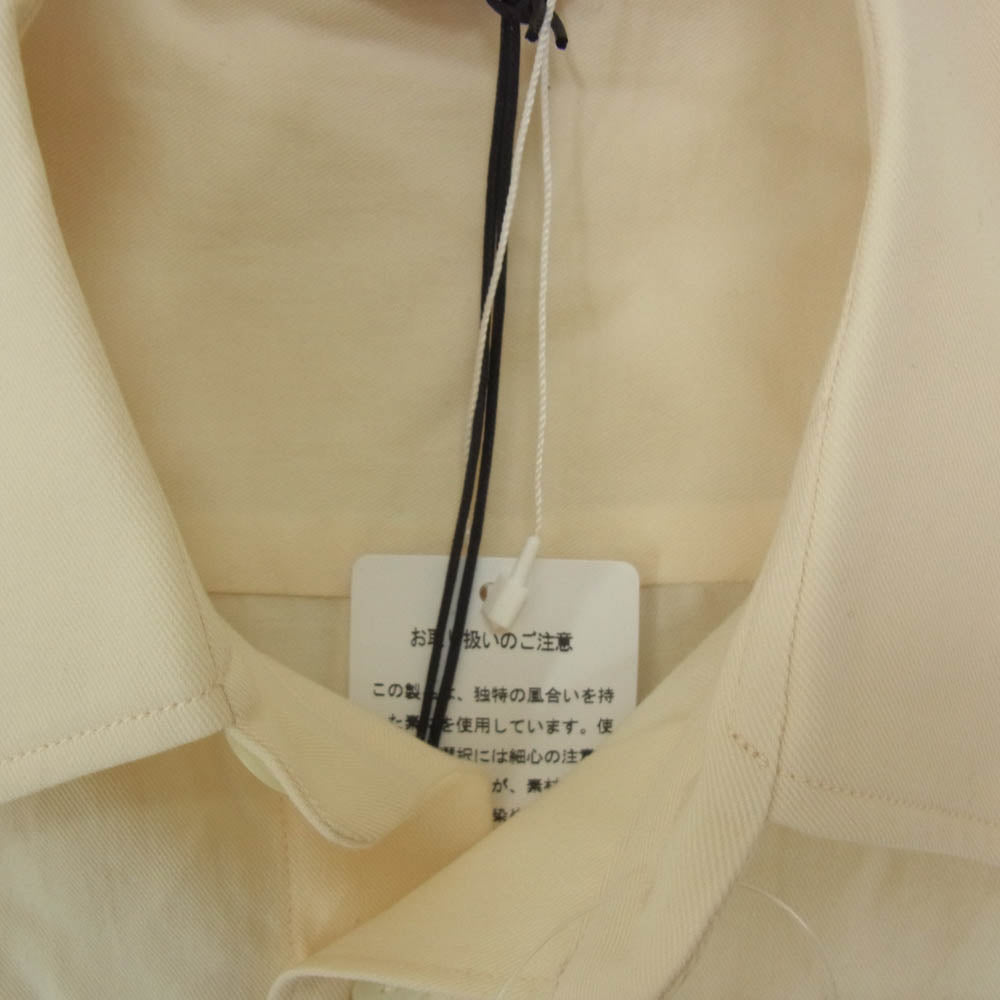 AURALEE オーラリー 24SS A24SS02KV HARD TWIST COTTON SILK VIYELLA SHIRT ハードツイスト コットン シルク 長袖 シャツ クリーム系 3【極上美品】【中古】