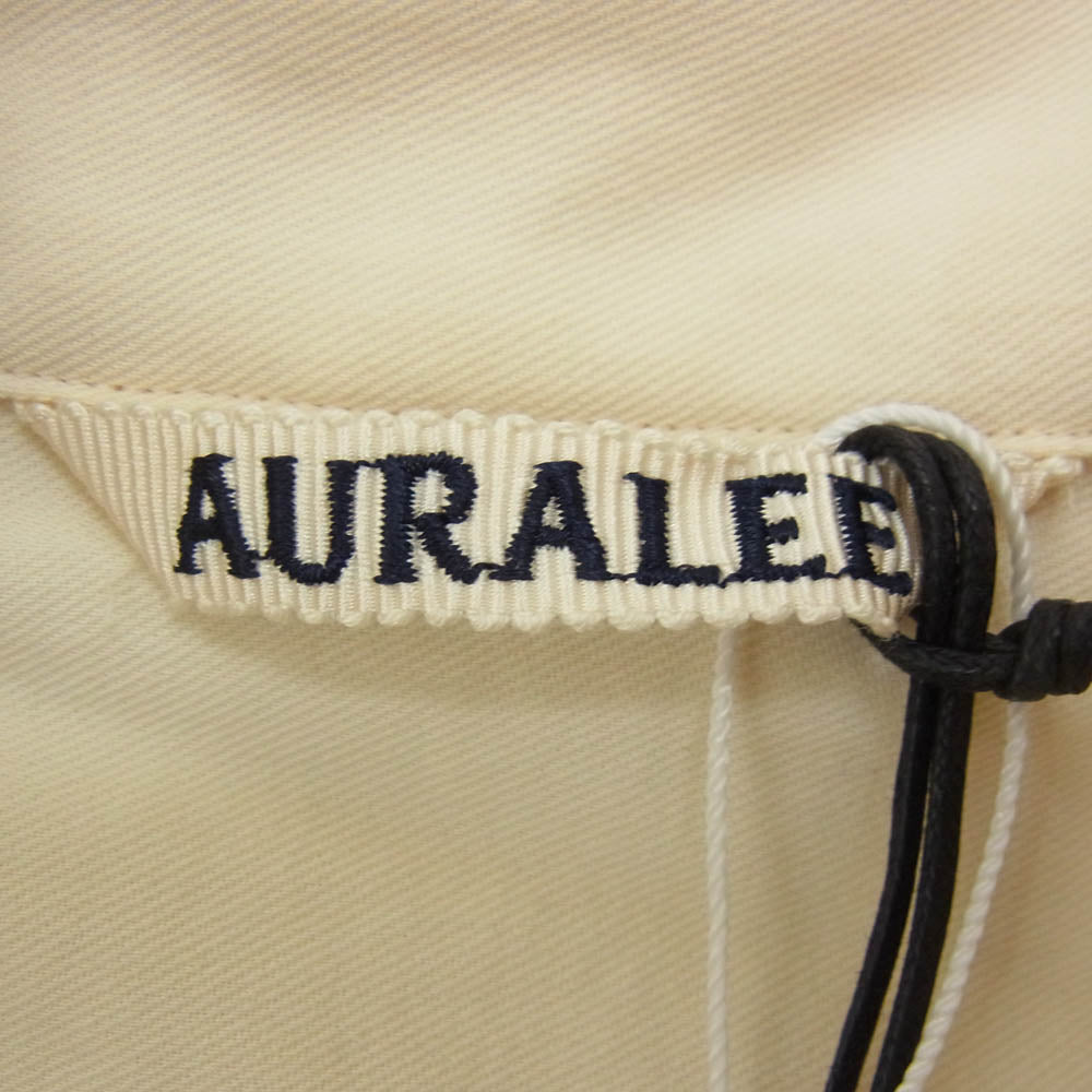 AURALEE オーラリー 24SS A24SS02KV HARD TWIST COTTON SILK VIYELLA SHIRT ハードツイスト コットン シルク 長袖 シャツ クリーム系 3【極上美品】【中古】