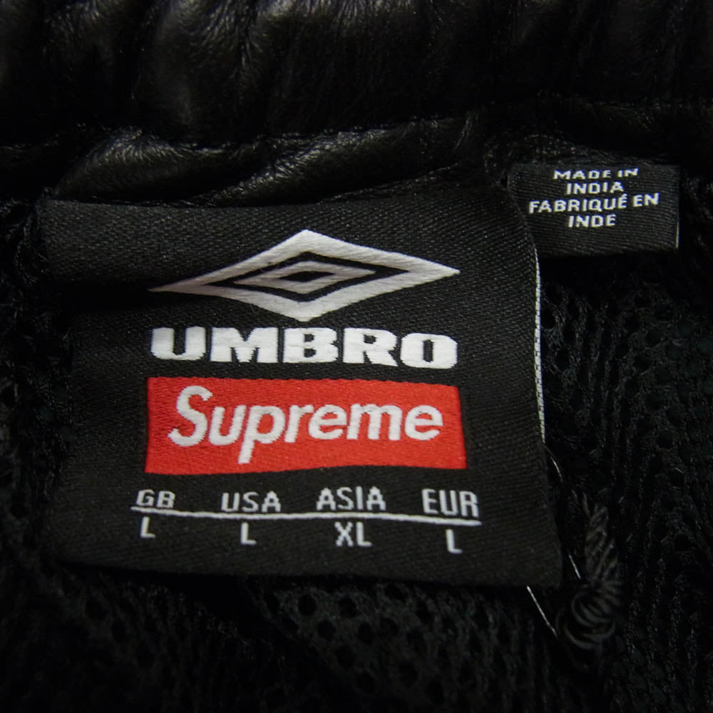 Supreme シュプリーム 25AW × Umbro Leather Track Pant アンブロ レザー トラック パンツ ブラック系 L【新古品】【未使用】【中古】
