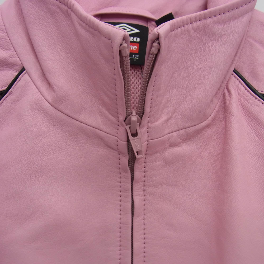 Supreme シュプリーム 25AW × Umbro Leather Track Jacket アンブロ レザー トラック ジャケット ピンク系 L【新古品】【未使用】【中古】