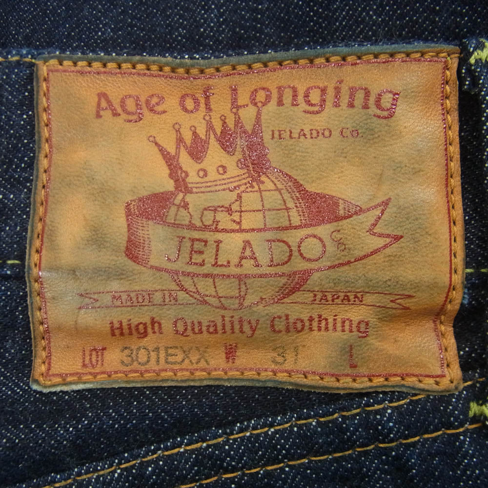JELADO ジェラード JP94301E Age of Longing Black tag 301EXX エイジオブロンギング ラストリゾート デニム パンツ W31 インディゴブルー系 W31【極上美品】【中古】