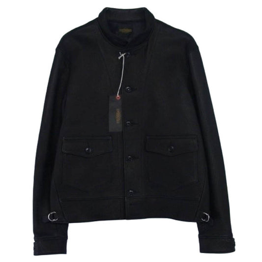 FINE CREEK LEATHERS ファインクリークレザー ACJK054 Joseph Jacket Deer ジョセフ レザー ジャケット ブラック系 42【極上美品】【中古】