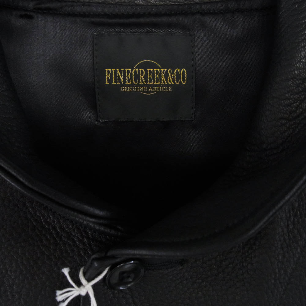 FINE CREEK LEATHERS ファインクリークレザー ACJK054 Joseph Jacket Deer ジョセフ レザー ジャケット ブラック系 42【極上美品】【中古】