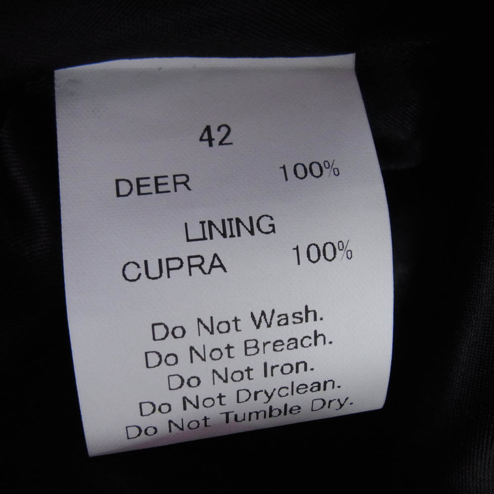 FINE CREEK LEATHERS ファインクリークレザー ACJK054 Joseph Jacket Deer ジョセフ レザー ジャケット ブラック系 42【極上美品】【中古】