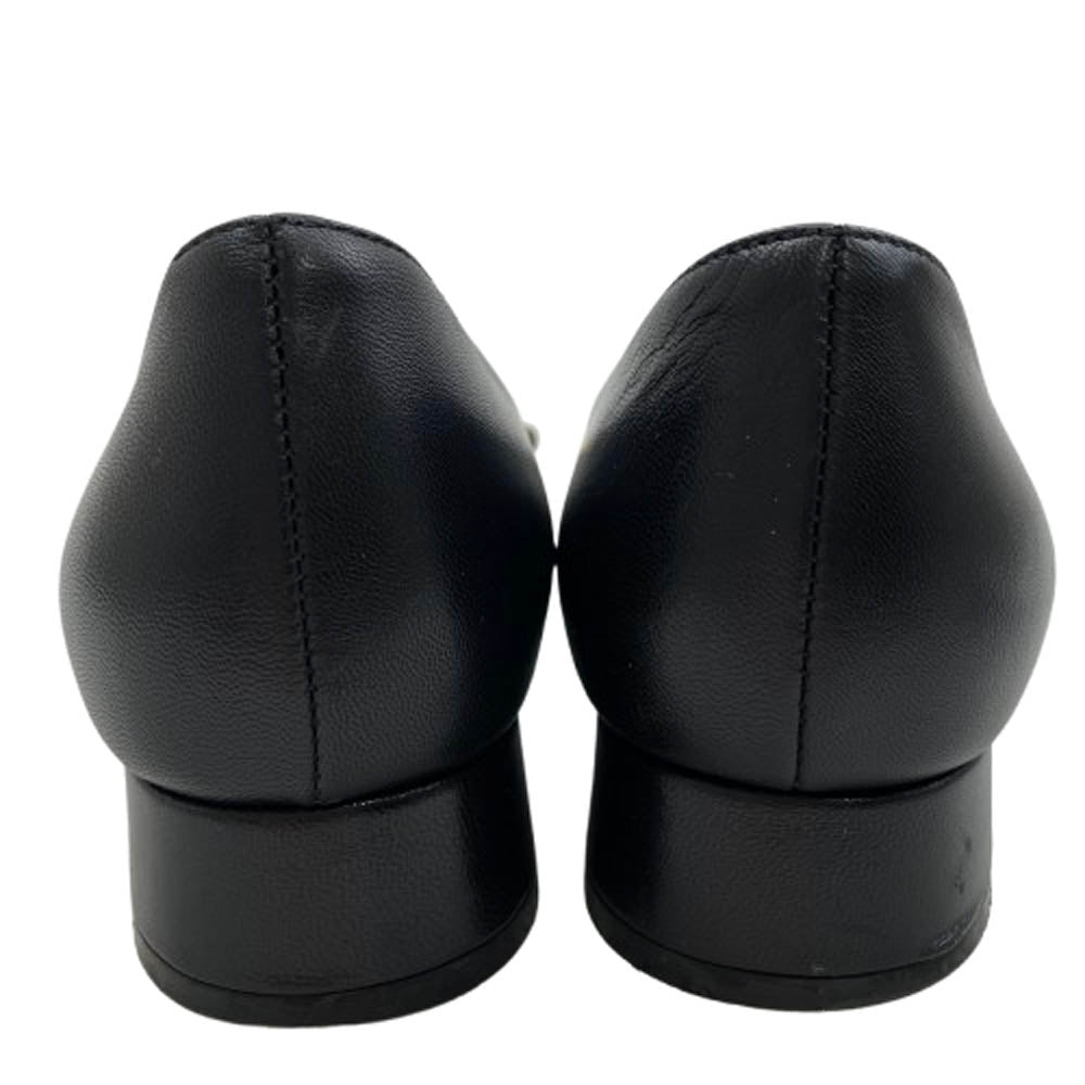 GUCCI グッチ 645600 ホースビット スクエアトゥ レザー パンプス ブラック系 34【中古】