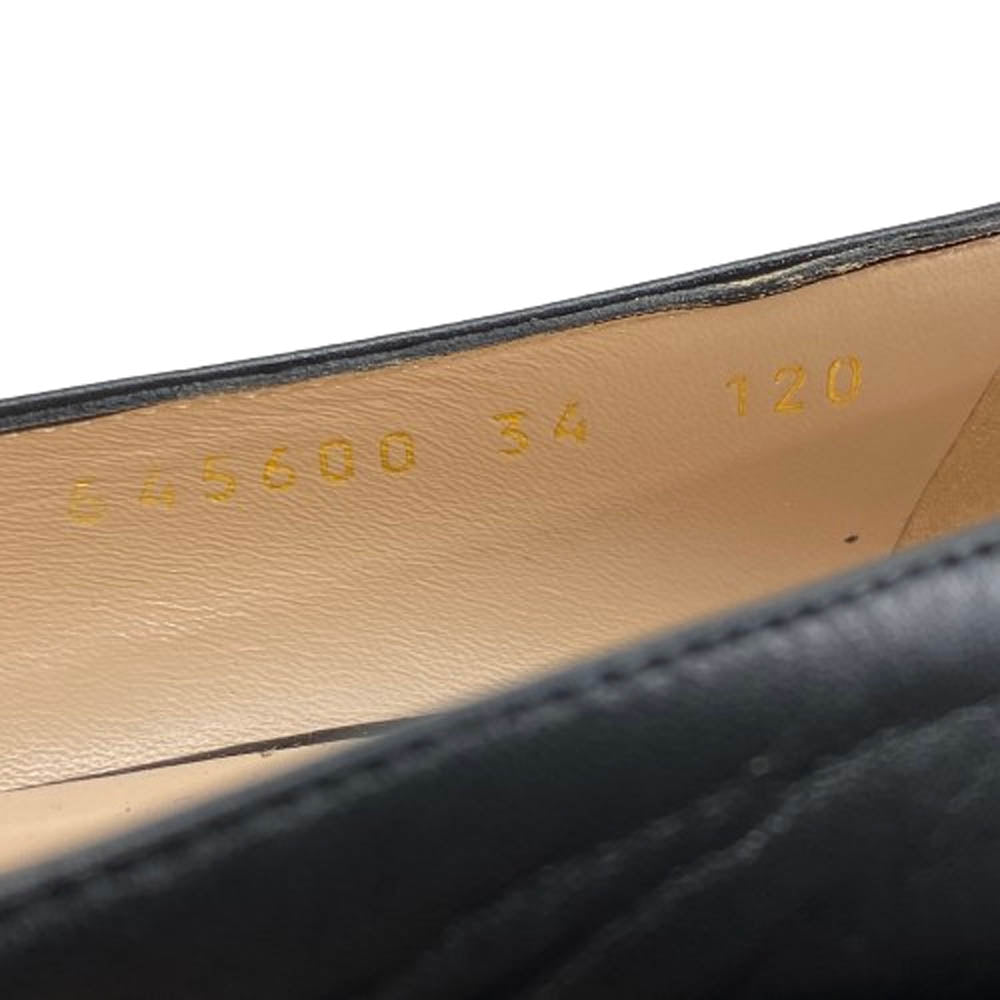 GUCCI グッチ 645600 ホースビット スクエアトゥ レザー パンプス ブラック系 34【中古】