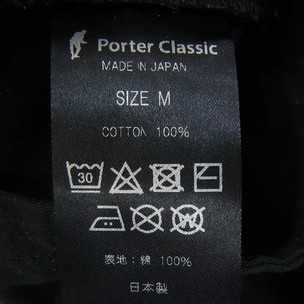 PORTER CLASSIC ポータークラシック chino Pants コットン タック テーパード チノ パンツ ブラック系 M【中古】